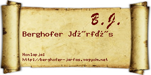 Berghofer Járfás névjegykártya
